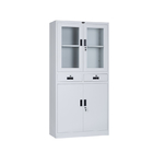 Steel Glass Door Filing Cabinet With Two Drawers 0.6mm Thickness