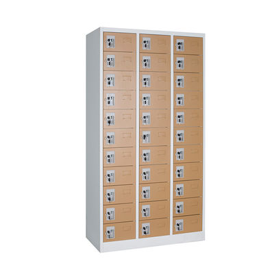 ISO9001 Key Lock 33 Door Metal Lockers Steel Supermarket Locker